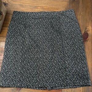 Michael Kors black skirt with white dots zip back XL